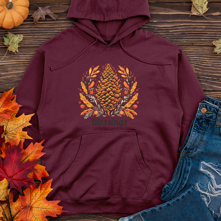 Herringbone Pinecone Blessings Midweight Hoodie