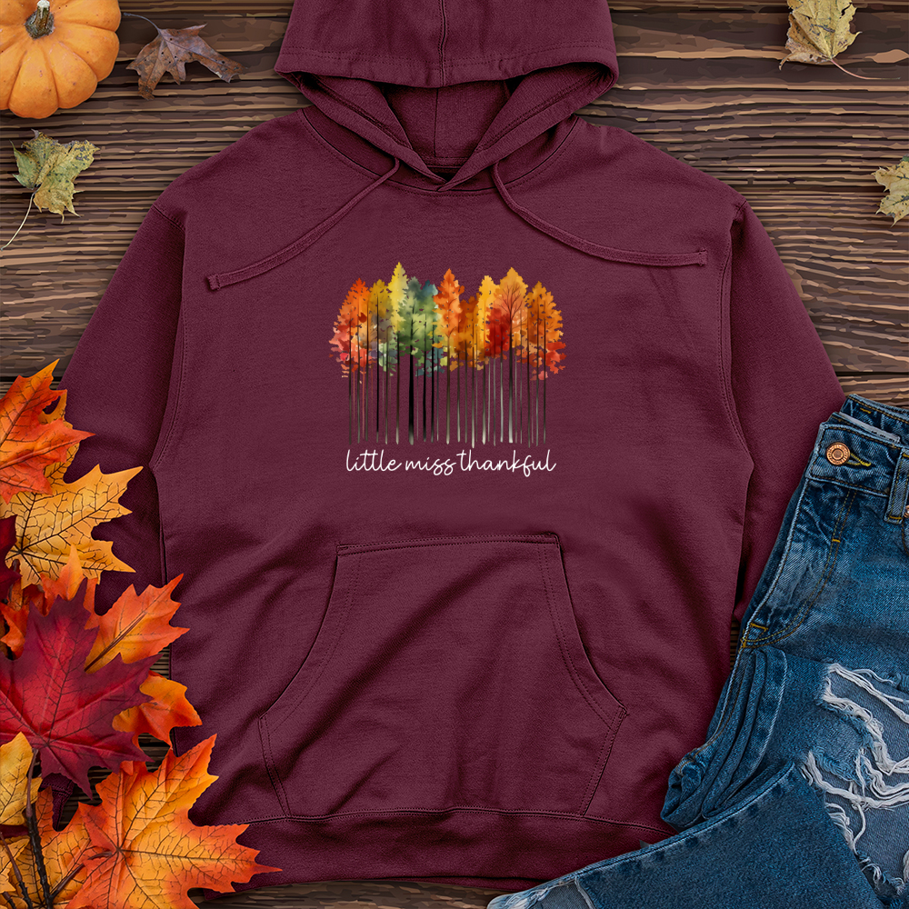 Retro Watercolor Forest Trio-01 Midweight Hooded Sweatshirt