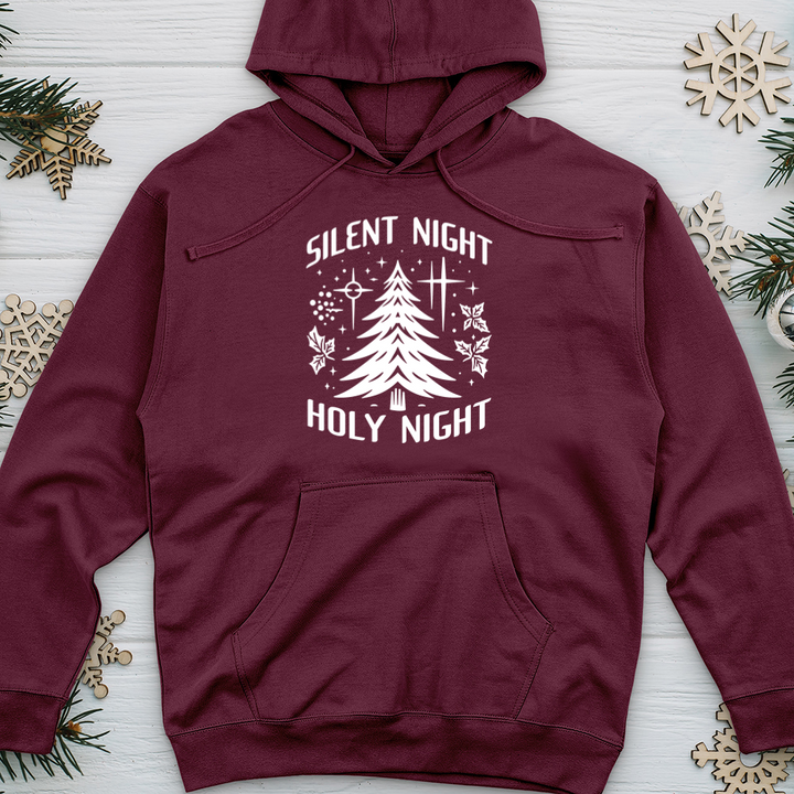 Silent Night Holy Night Midweight Hooded Sweatshirt