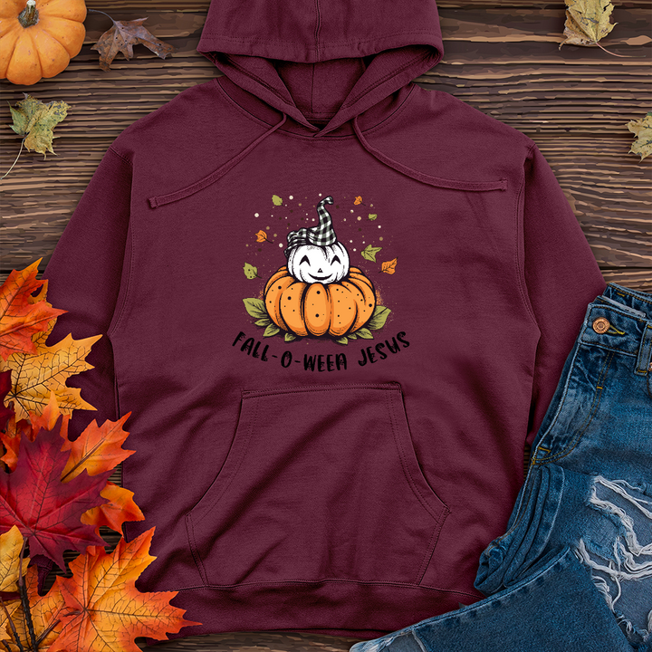 Retro Polka Dot Pumpkin Cozies Midweight Hoodie