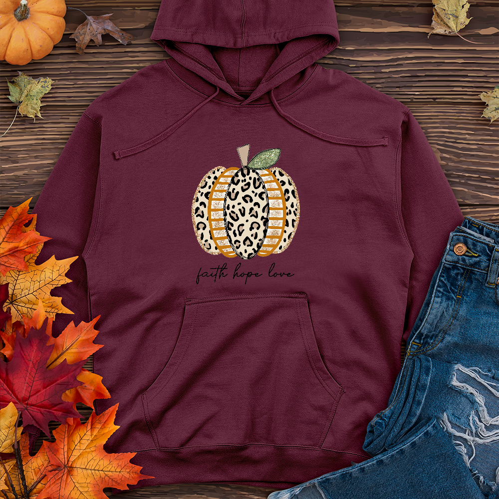 FHL Leopard Gold Pumpkin   Midweight Hoodie