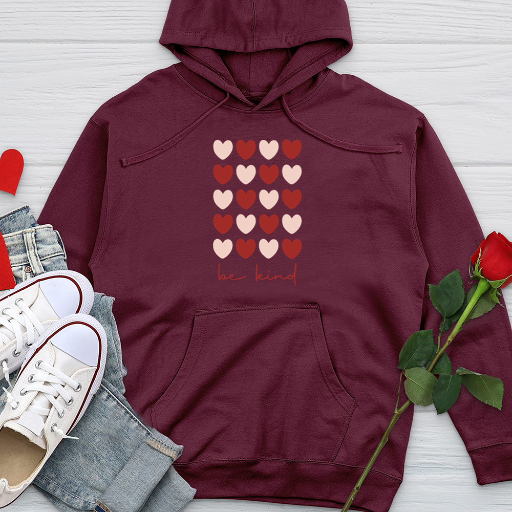 Be Kind Heart 01 Midweight Hooded Sweatshirt