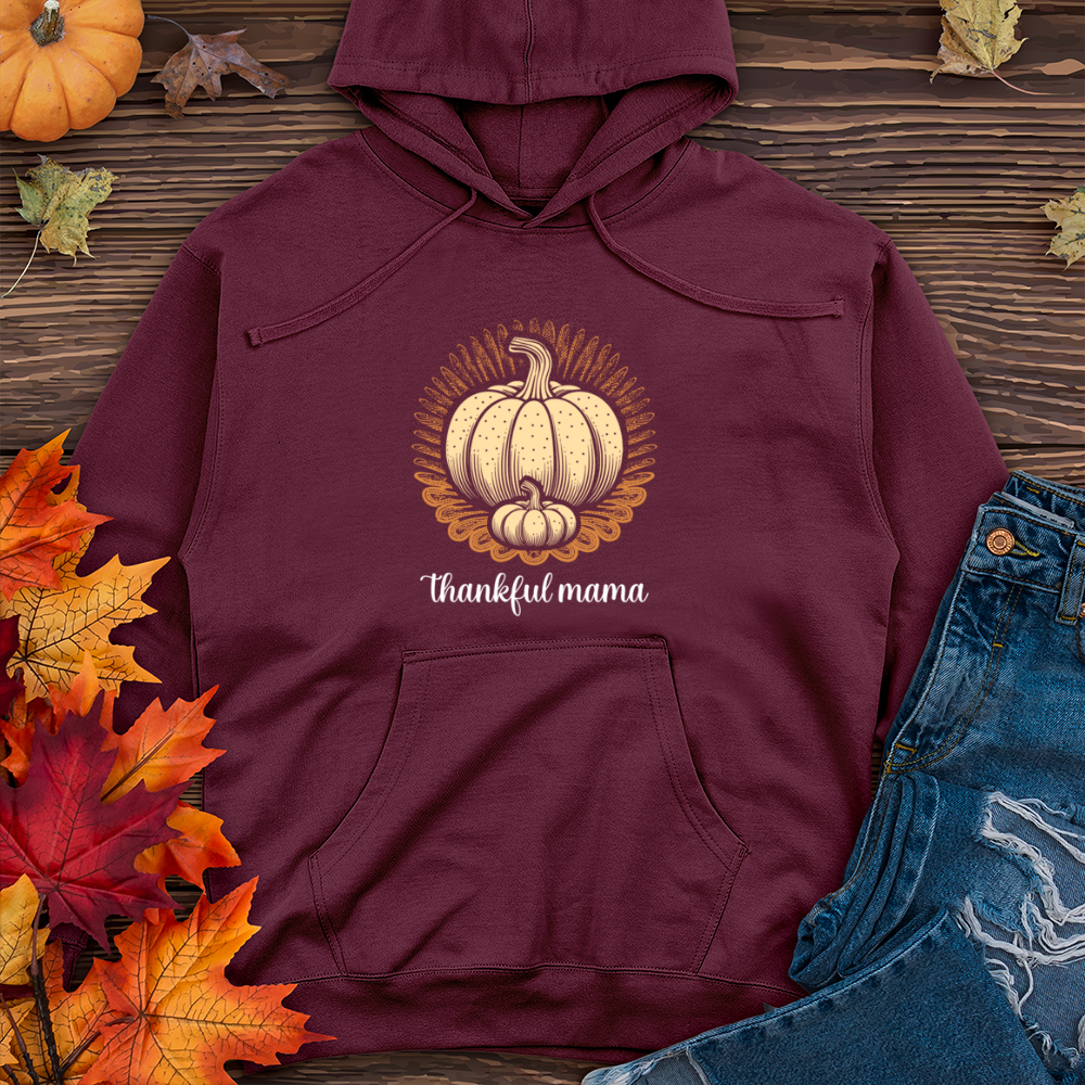 Retro Foodie Pumpkin Midweight Hooded Sweatshirt