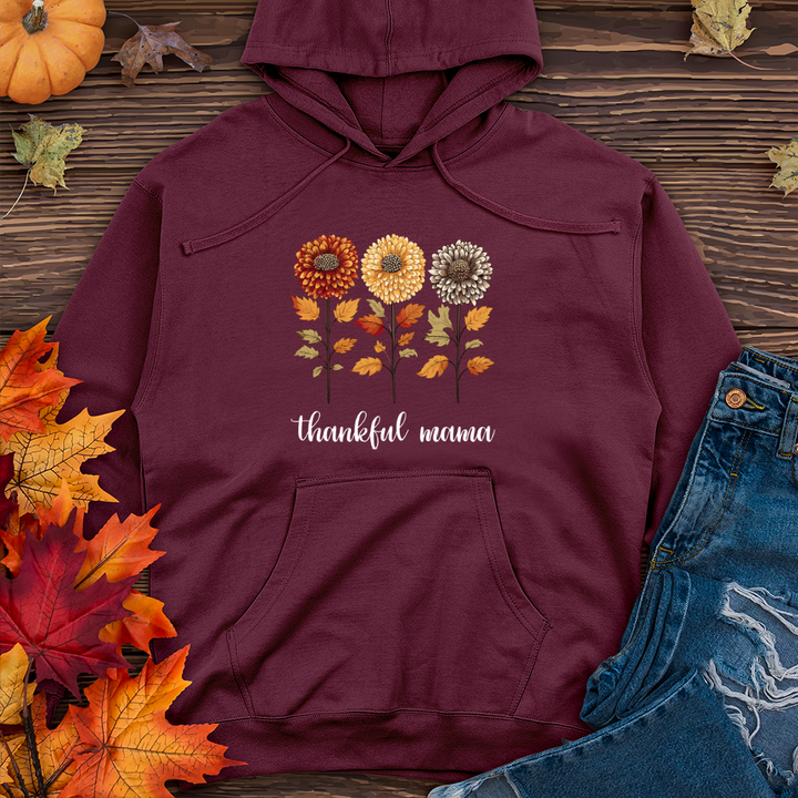 Retro Playful Autumn Mum Trio Midweight Hooded Sweatshirt