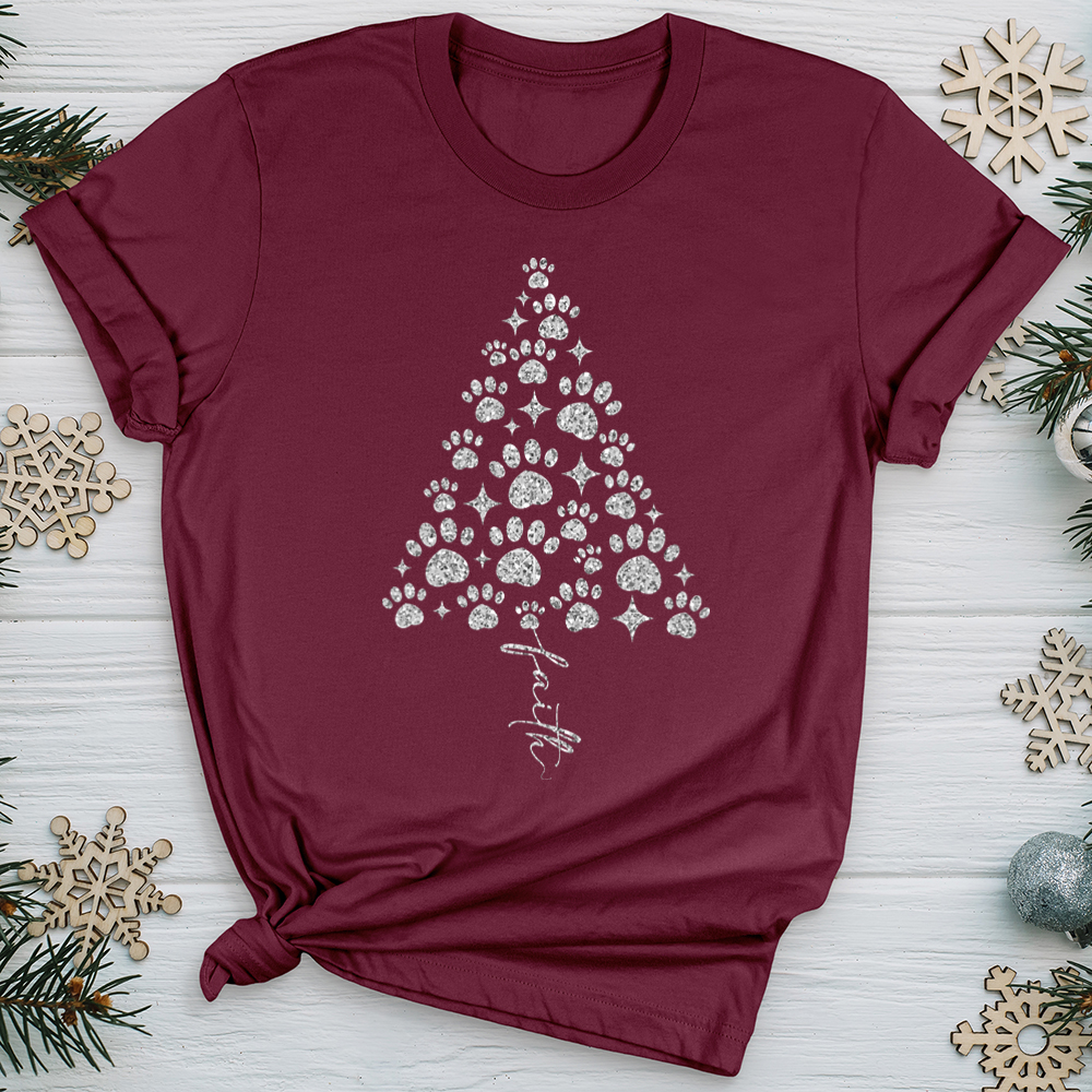 Paw Print Christmas Tree Softstyle Tee