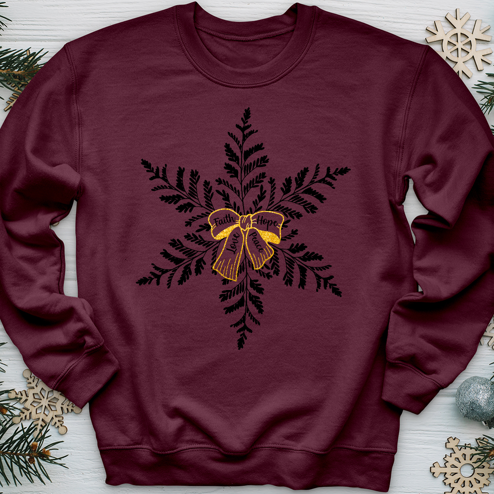 Faith Hope Love Peace Snowflake Crewneck