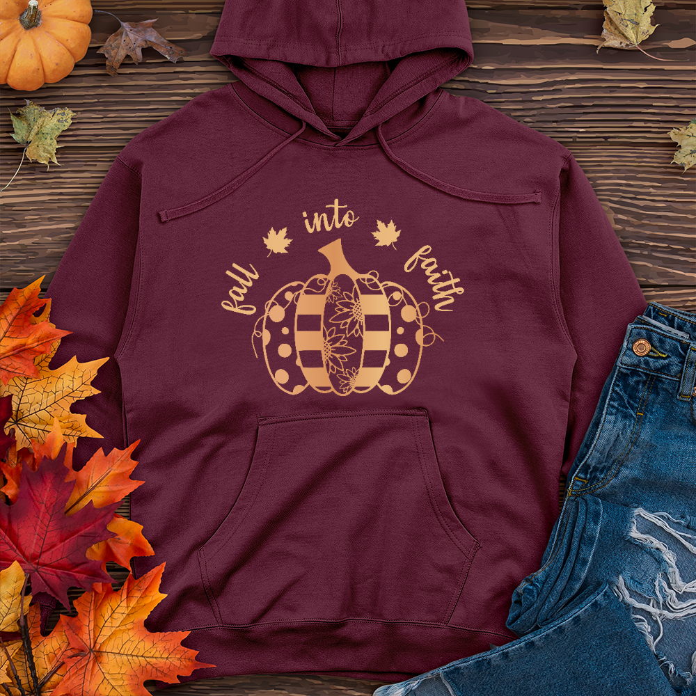 Fall into faith spotted pumpkin Midweight Hoodie