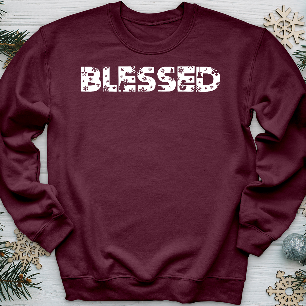 Blessed Winter Font  Crewneck