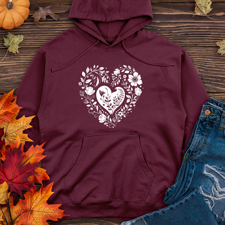 A simple floral heart 01 Midweight Hoodie