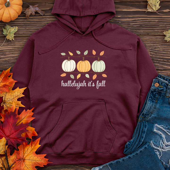 Orange Pastel Pumpkin Trio Midweight Hooded Sweatshirt