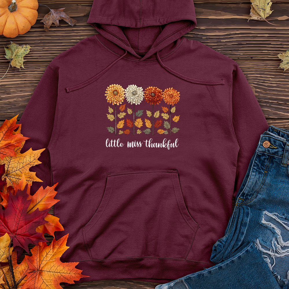 Vintage Playful Autumn Floral Trio Midweight Hooded Sweatshirt