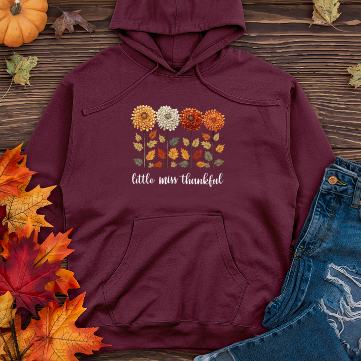 Vintage Playful Autumn Floral Trio Midweight Hooded Sweatshirt