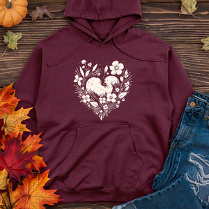 A simple heart with flowers Midweight Hoodie