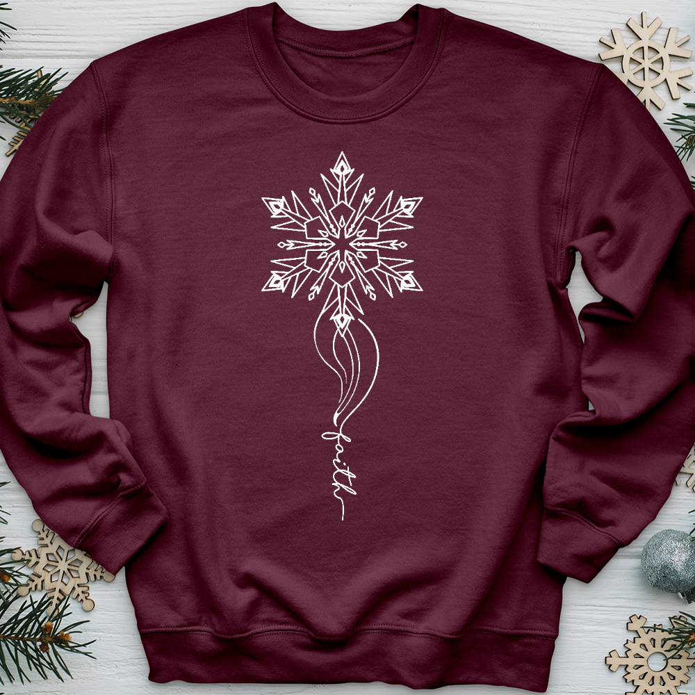 Wispy Snowflake Faith Crewneck