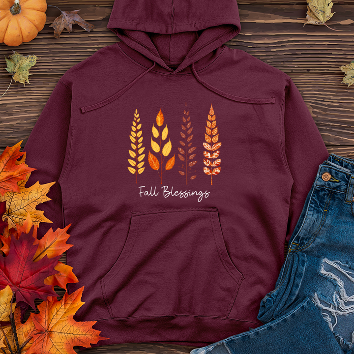 Retro Fall Foliage Icon Trio 01 Midweight Hooded Sweatshirt