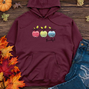 Retro Harvest Polka Dot Trio Apples Midweight Hooded Sweatshirt