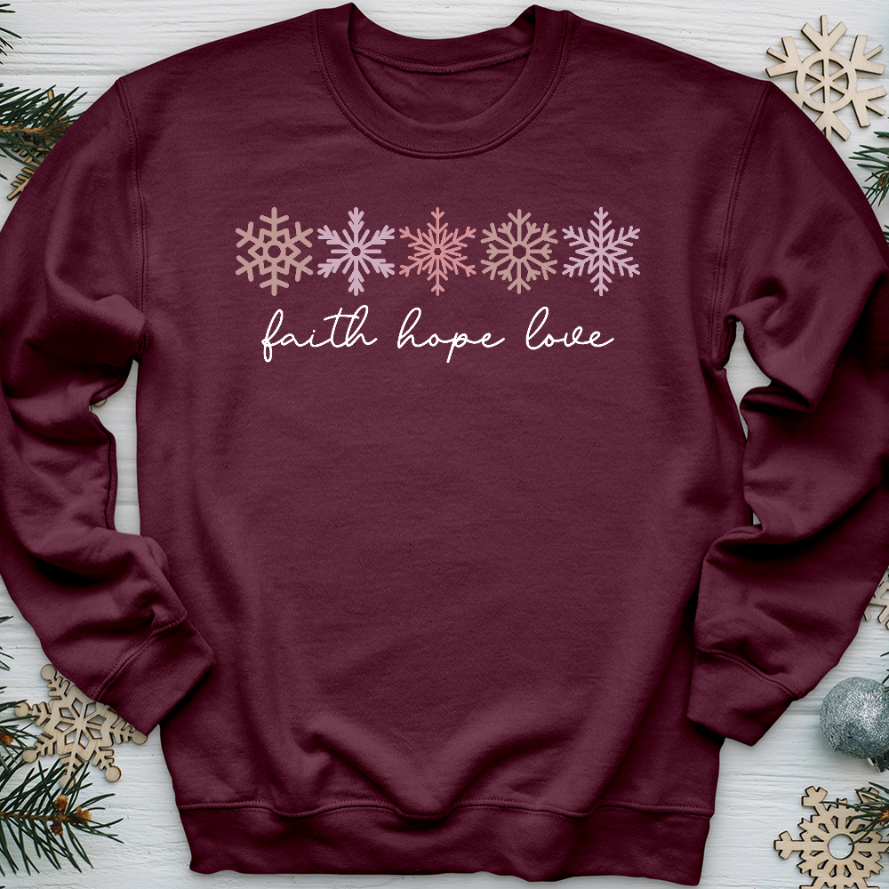 Faith Hope Love Snowflake Assortment Crewneck