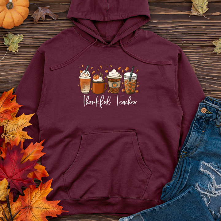 Thankful Teacher Midweight Hooded Sweatshirt