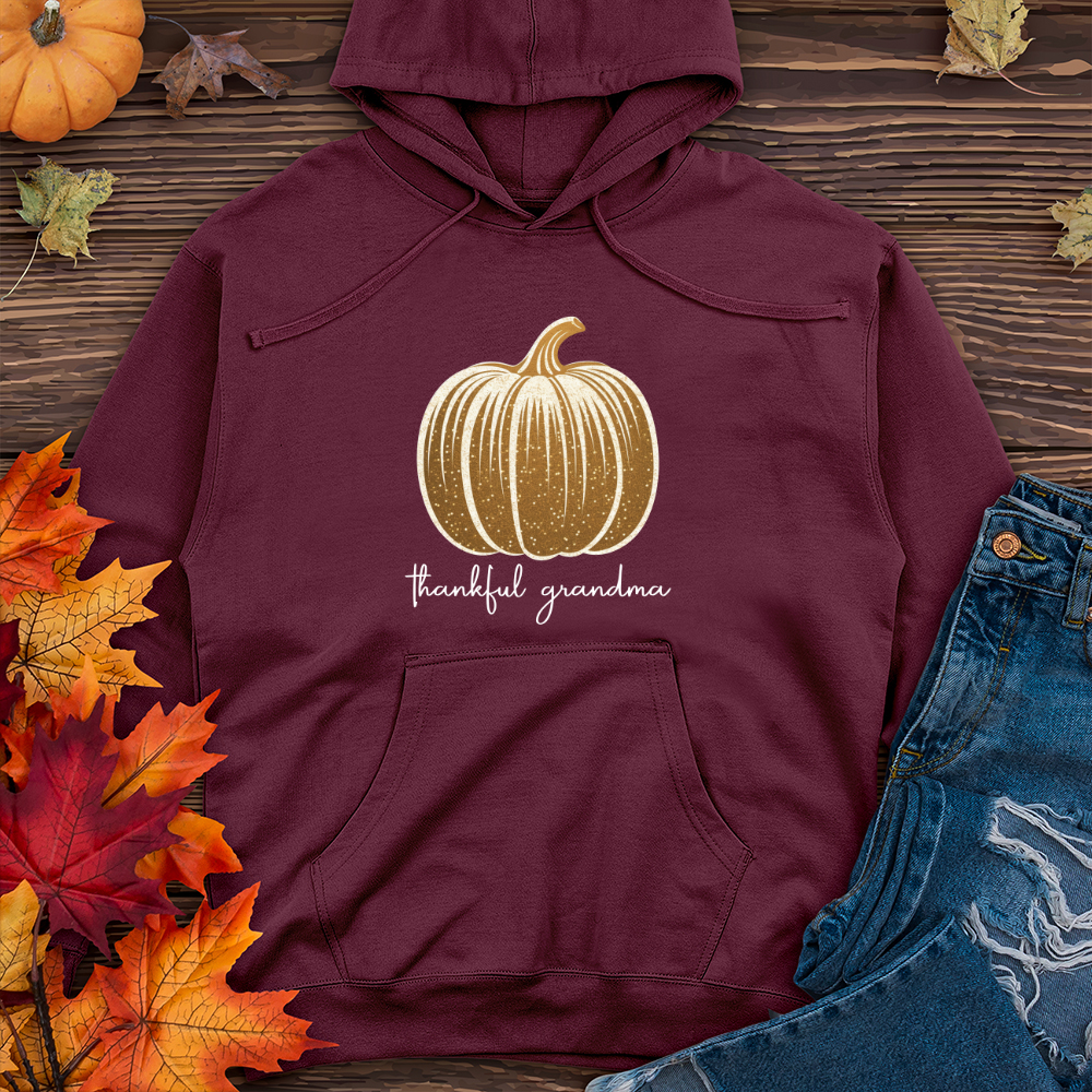 Retro Glam Pumpkin Midweight Hooded Sweatshirt