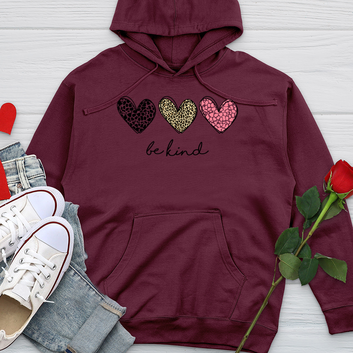 Be Kind Heart Patterns Midweight Hooded Sweatshirt