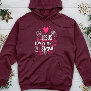 Jesus Loves Me This I Snow Midweight Hooded Sweatshirt