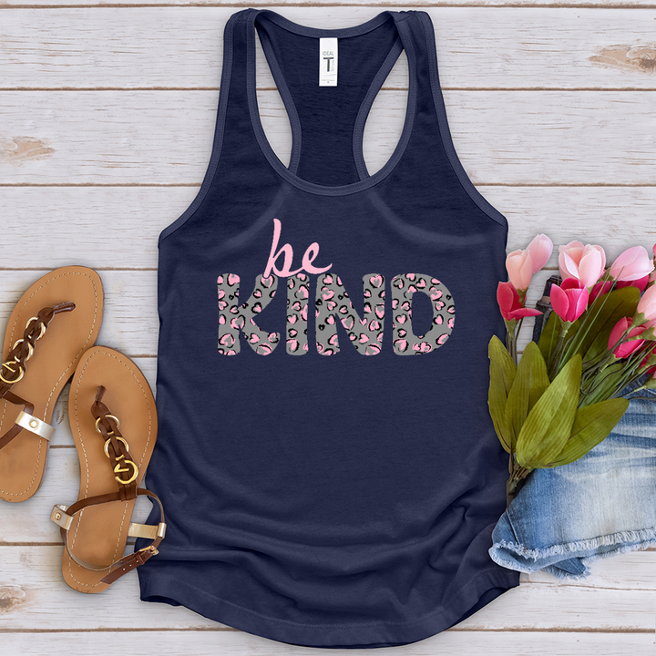 Be Kind Pink Leopard Print Tank Top