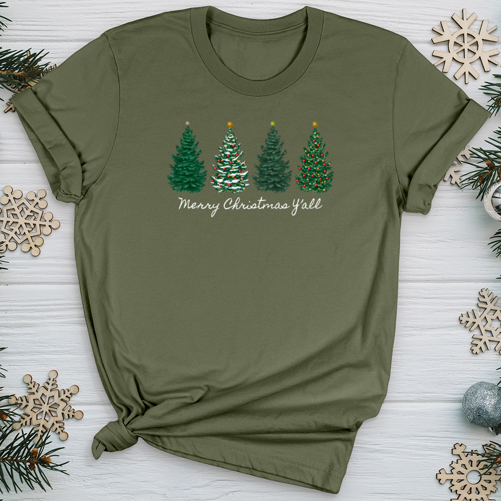 Merry Christmas Y'all Pines Softstyle Tee