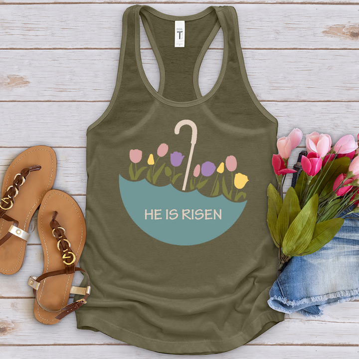 He Is Risen Flower Umbrella Tank Top