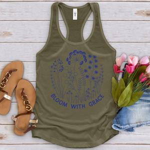 Bloom With Grace Royal Flowers Tank Top
