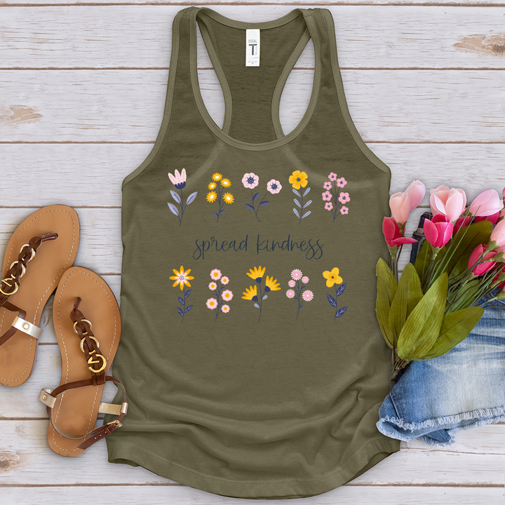 Spread Kindness Flower Pattern Tank Top