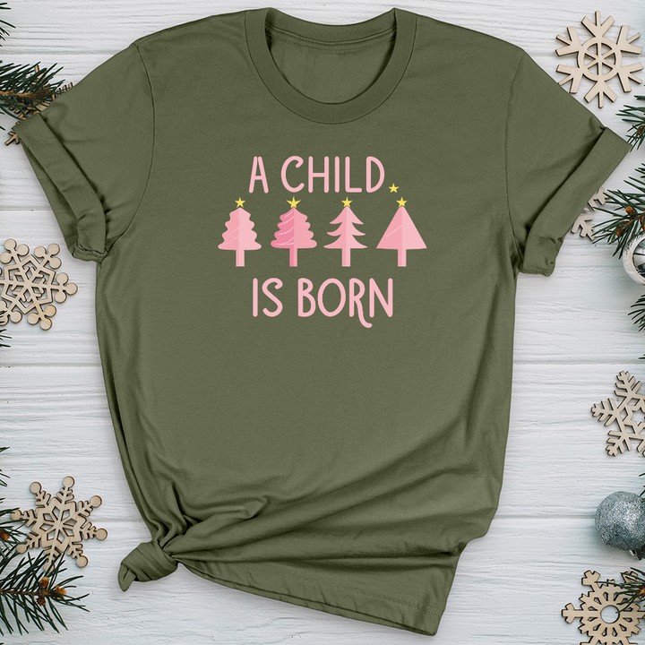 Child Is Born Pink Trees Softstyle Tee