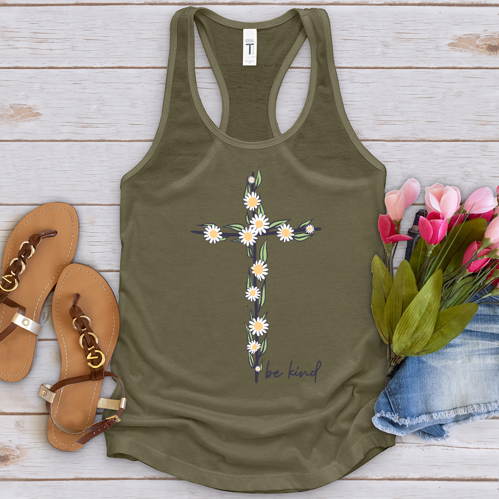 Be Kind Floral Cross Tank Top