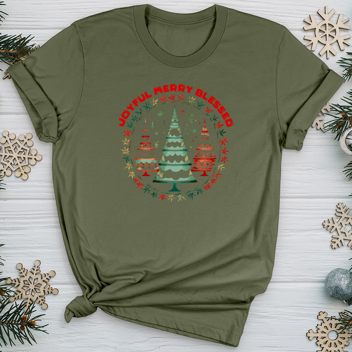 Vintage Christmas Tree Circle Softstyle Tee