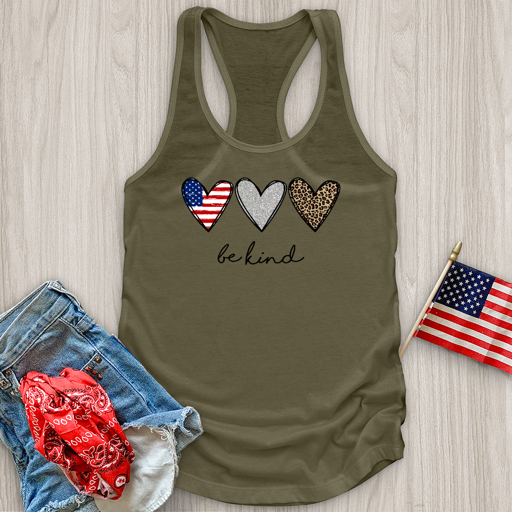 Be Kind Heart Flag Tank Top