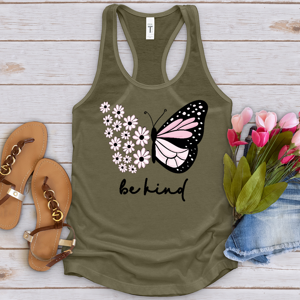 Be Kind Sunflower Butterfly Tank Top