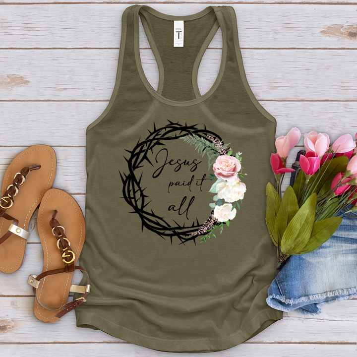 Jesus Paid It All Wreath Tank Top