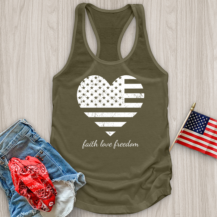 Faith Love Freedom Heart Tank Top