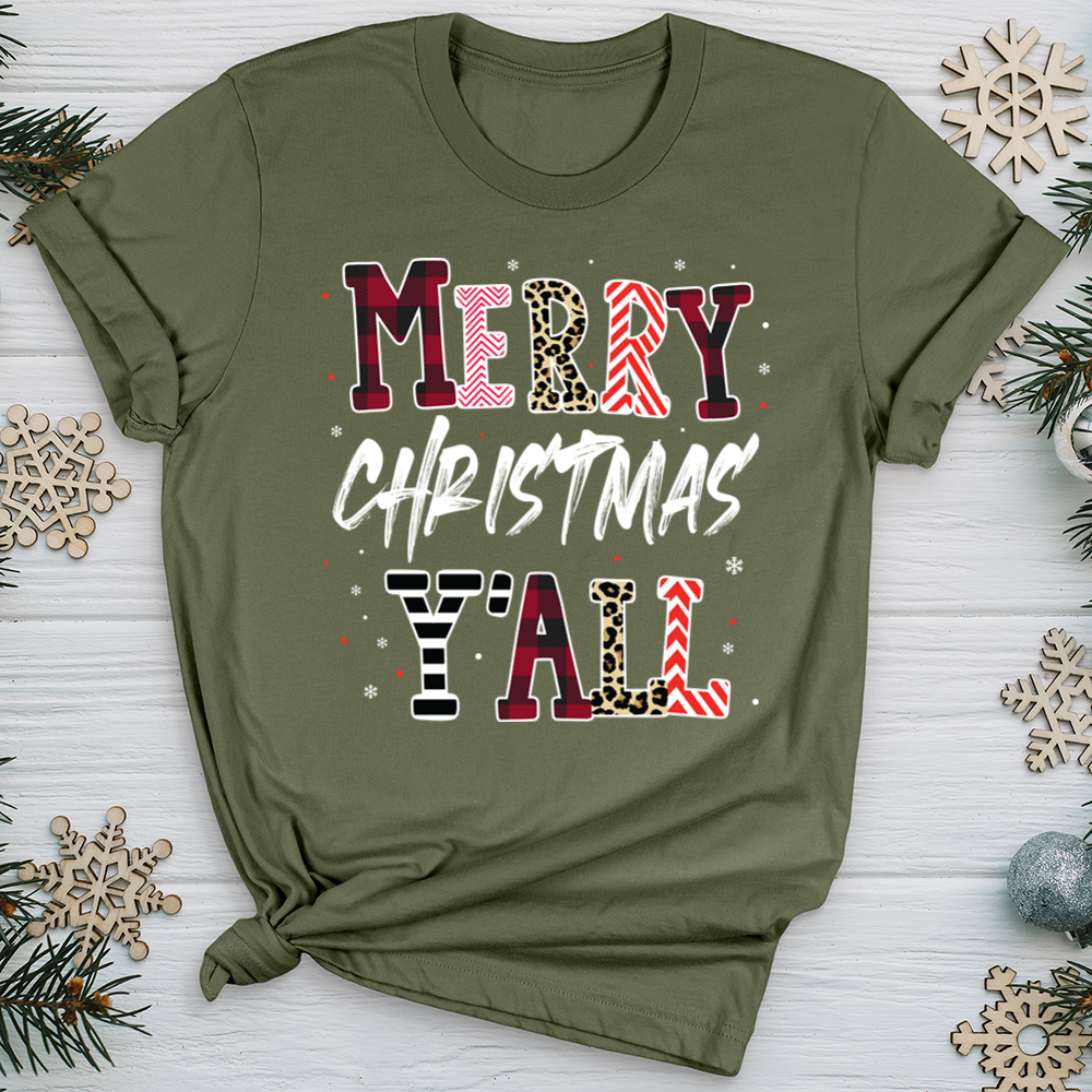 Merry Christmas Y'all Leopard Softstyle Tee