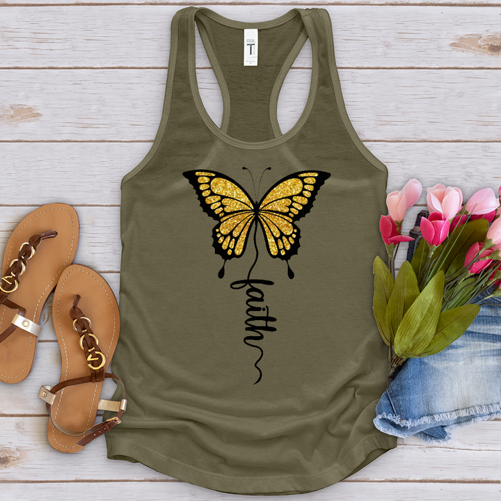 Gold Faith Butterfly Tank Top