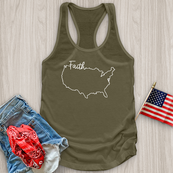 Faith With USA Map Tank Top