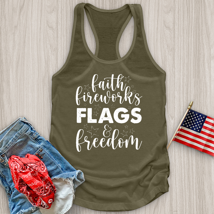 Faith Fireworks Flags & Freedom Tank Top