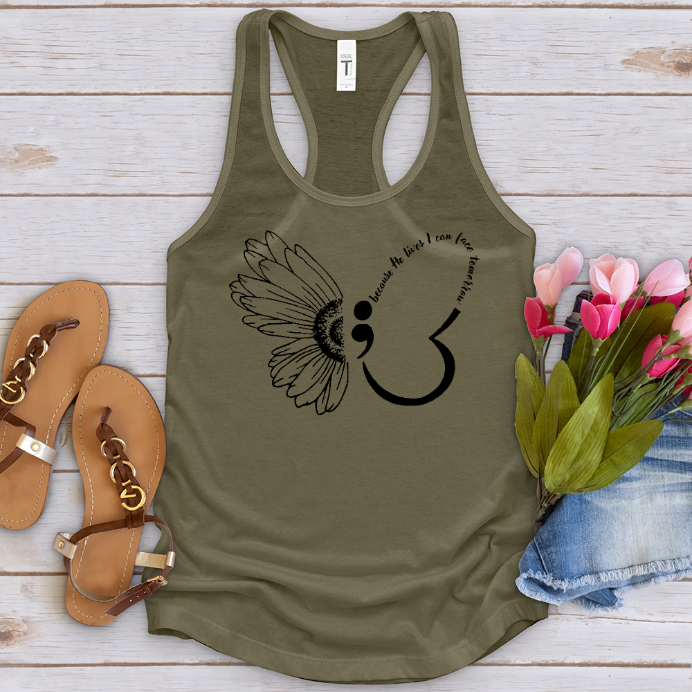 Because He Lives Semicolon Tank Top