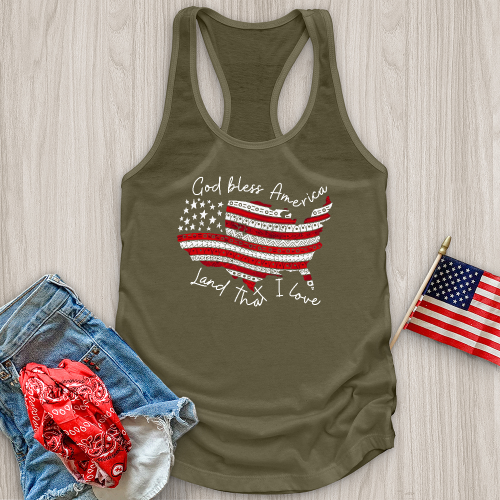 God Bless America USA Tank Top