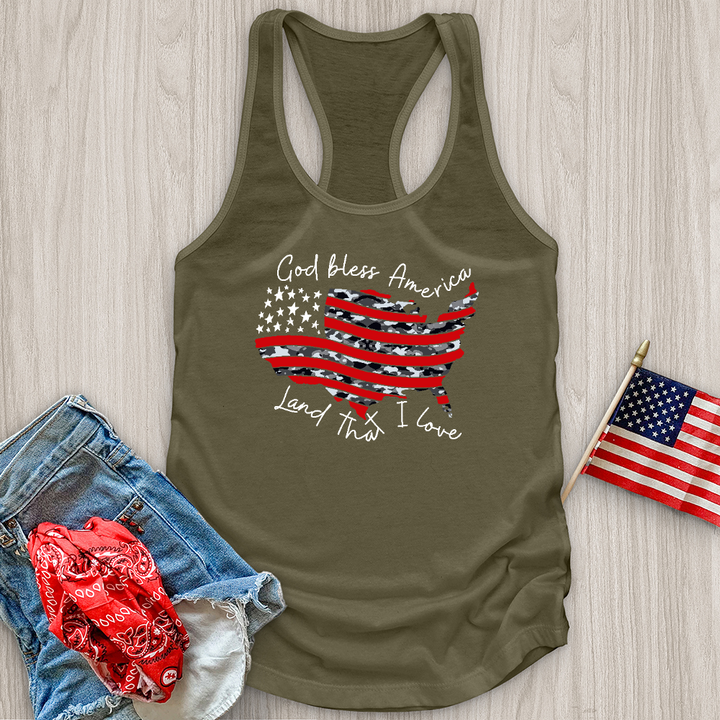 God Bless America Camo USA Tank Top