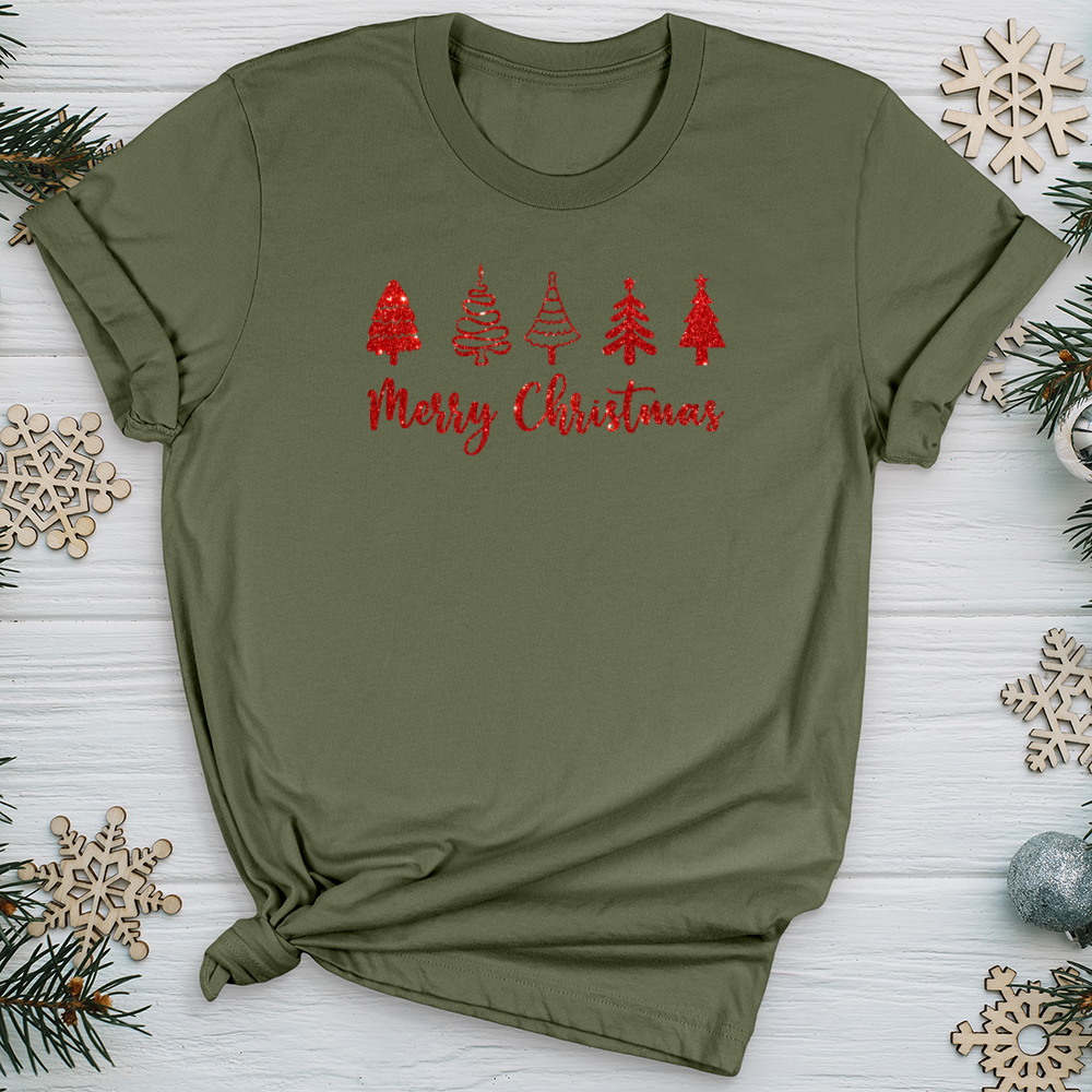 Red Merry Christmas Scene Softstyle Tee