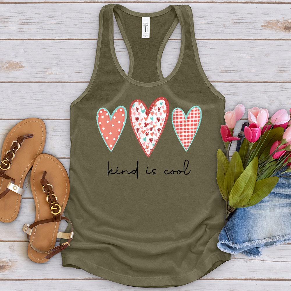 Kind Is Cool Pink Hearts Tank Top