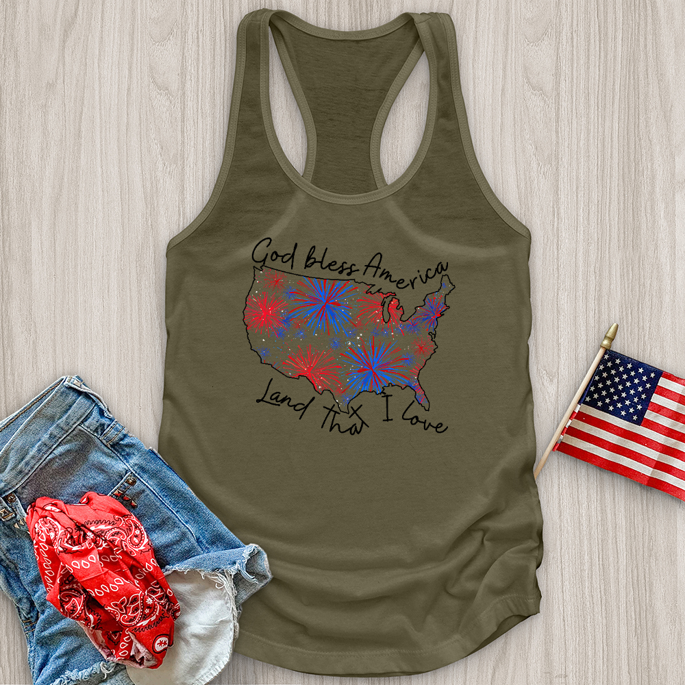 God Bless Fireworks Variation Tank Top