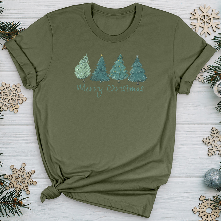 Merry Christmas Pine Trees Softstyle Tee