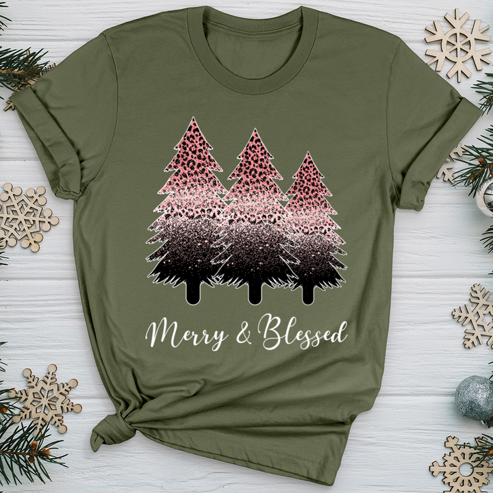 Pink Sparkling Merry & Blessed Softstyle Tee