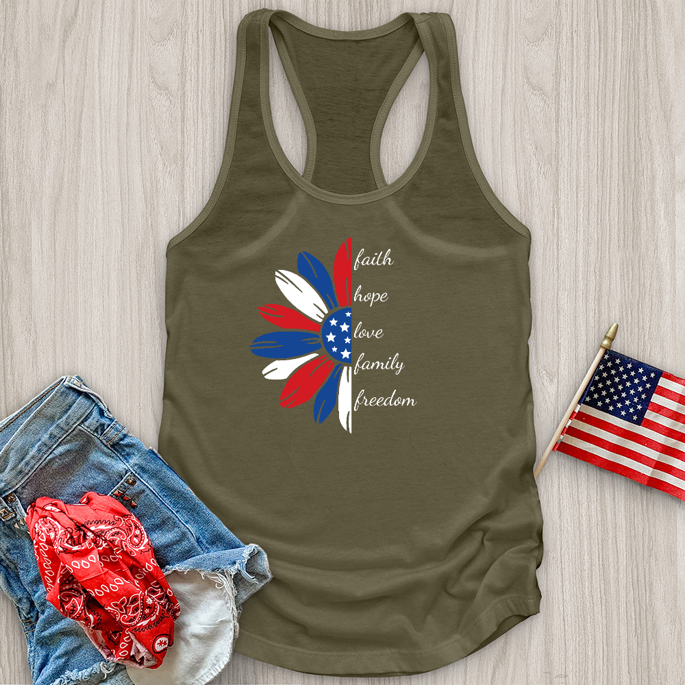 Faith Family Freedom Daisy Tank Top